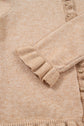 Yamileth Oatmeal Ruffle Trim Sweater