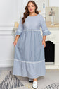 Amy Patchwork Shift Long PLUS Dress