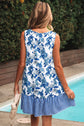 Dior Ruffle Hem Patchwork Dress
