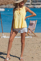 Kenzie Notched Pleated Tank Top