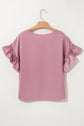 Ruth Satin Ruffle Sleeve Top