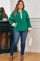Ava Contrast Trim Fleece Plus Sweatshirt