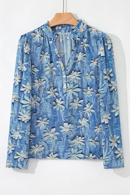 Sarajana Half Placket Collared Blouse