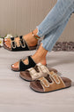 Azaria Buckle Faux Suede Slippers