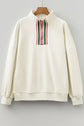 Felitina Patchwork Zip Collar Pullover
