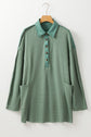 Arianna Waffle  Half Button Top.