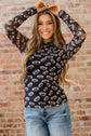 Maci Rugby Mesh Sheer Long Sleeve Top