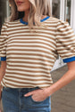 Elora Sleeve Contrast Trim Tee