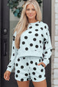 Lia Shoulder Pullover Drawstring Shorts Set