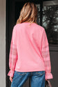Brielle Lace Ruffled Sleeve Patchwork Loose Sweatshirt
