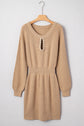 Zariah Embellished Keyhole Ribbed Sweater