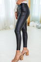 Heidi Faux Leather Zipped Detail Leggings