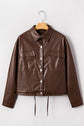 Mila Drawstring Hem Leather Jacket