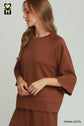 Raglan Sleeve Top with Scallop Detail
