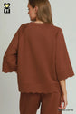 Raglan Sleeve Top with Scallop Detail