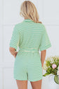 Annabelle Stripe Buttoned & Tie Romper