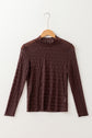 Ruth Sheer Mesh Patterned Lettuce Trim Top