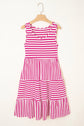 Ellie Stripe U Neck Sleeveless Loose Fit Mini Dress