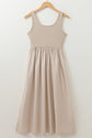 Della Pleated Sleeveless Long Dress
