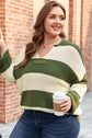 Violet Stripe Colorblock Notched PLUS Sweater
