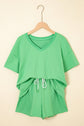 Avery Top and Patchwork Drawstring Shorts Set