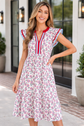 Milani Flutter Sleeve Long Dress