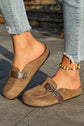 Ayleen Leather Strap Mule Slippers