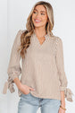 Blair Tied Cuffs Seersucker Blouse