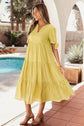 Skyla Sleeve Tiered Midi Dress