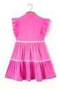 Margaret Flutter Sleeve Tiered Dress