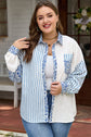 Livia Striped Patchwork Casual PLUS Shirt