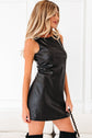 Emelia Leather Sleeveless Mini Dress
