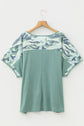 Mazie Mist Ribbed Patchwork PLUS Tee