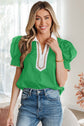 Eileen Collar Short Sleeve Blouse