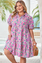 Mariana Plus Size Floral Puff Sleeve A-line Dress