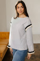 Anya Ruffle Trim Loose Long Sleeve Top