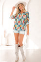 Zyla Up Sleeve Shift Blouse