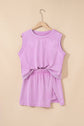 Aria 2 Pieces Mineral Wash Cotton Tank Top Lined Split Skirt Set