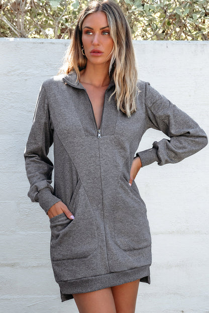 Frankie Ribbed Patchwork Sweatshirt Dress