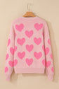Cali Heart Jacquard Knit Sweater