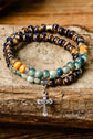 Matilda Layered Cross Beading Bracelet