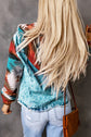 Emily Print Frayed Hem Jacket