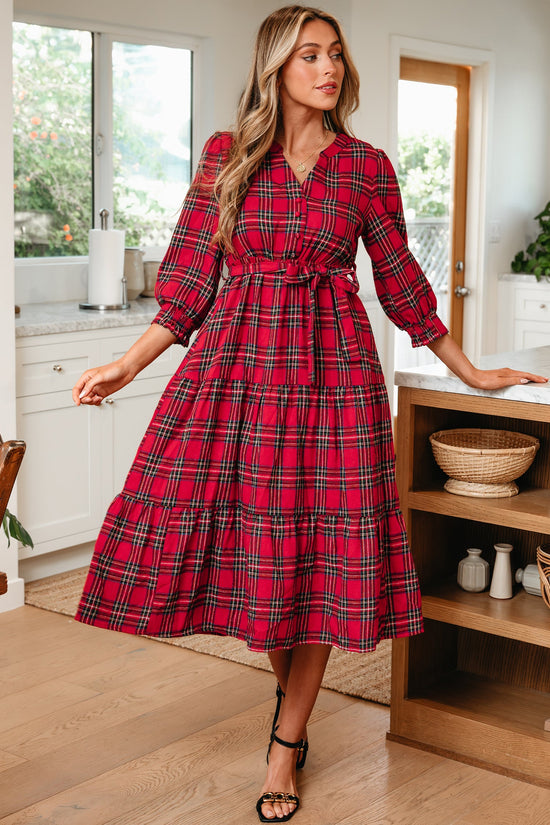 Della Ruffle Hem Long Dress