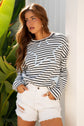 Morgan Stripe Starry Patch Casual Knit Top