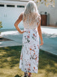 Zora Striped Floral Sleeveless Maxi Dress with Pocket