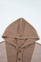 Goat Waffle Contrast Patchwork Plus Size Pocketed Hoodie