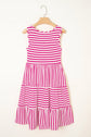 Ellie Stripe U Neck Sleeveless Loose Fit Mini Dress