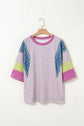 Kyra Patchwork Bracelet Sleeve Blouse