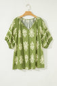 Gabriella Floral Short Sleeve PLUS Top