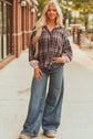 Lauren Plaid Patchwork Long Sleeve Hooded Top